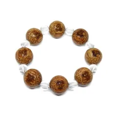 阿字観（あじかん）椰子 梵字玉 20mm 水晶 ブレスレット 天然石 パワーストーン / インペリアルオーラ おしゃれ かわいい オシャレ 可愛い プレゼント ギフト 贈り物