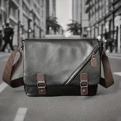 Men's Medium-Sized PU Leather Shoulder Bag with Magnetic Closure, Perfect for Commuting, School, or Business, 2-Way Crossbody Bag, One-Shoulder Style, Popular Vintage Retro Travel Bag, Large Capacity, A4 Size, Abrasion-Resistant Design, Perfect Gift, Casual Style