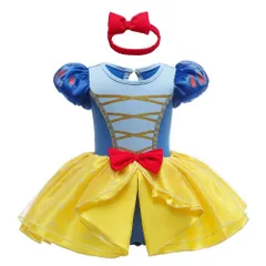 白雪姫 子供 ドレス コスチューム リボンカチューシャ セット 70～95cm