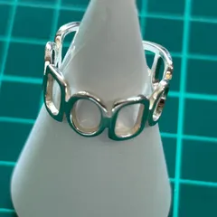 シルバーサークルチェーンデザインリング 約16号 メンズアクセサリー 指輪　silver 925