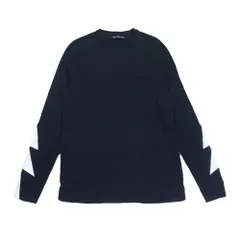 NEIL BARRETT ニールバレット PBJT186S E518S 国内正規品 BOLT T-SHIRT サンダーボルト プリント レイヤードヘム 長袖 Tシャツ カットソー ブラック系 S【中古】のサムネイル