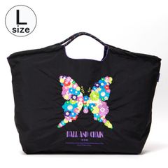 【正規品】ボールアンドチェーン (バタフライ / ブラック) Lサイズ  トートバッグ エコバッグ 刺繍