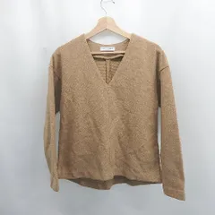 ◇ ⊇ A day in the life アデイインザライフ 無地 長袖 ｖネックニット サイズ表記なし ブラウン系 レディース E  【1506230029983】