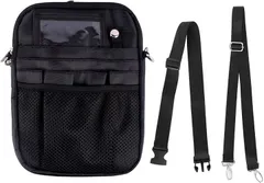 SEALIZE ナース ポーチ ウエスト バッグ 多機能 仕事用 作業用 3WAY ショルダー 大容量 看護 介護(ブラック,  高さ25cm x 幅18cm x 奥行(マチ)