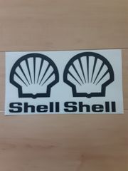 海外　SHELL シェル BLACK ブラック 125mm  カッティング　ステッカー  セット