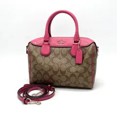 【中古】COACH コーチ ロゴ シグネチャー 2way レザー ハンド ショルダー バッグ eH0822N