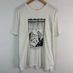 Feathered Friends フェザーフレンズ Tシャツ 半袖 クルーネック プリント ホワイト Lサイズ メンズ 古着 ストリート アウトドアのサムネイル