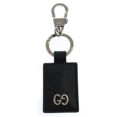 GUCCI (グッチ) シマライン キーホルダー キーリング ブラック 478136