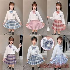 春秋新品制服スカートセットアップ小学生2点セット卒業式入学式アウターキッズスカートお受験チェック柄子供ドレスお姫様ジュニア女の子春