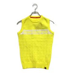 未使用品 レディース ニューバランスゴルフ New Balance golf ベスト 0(S) 黄 ネオンイエロー 軽量ニット クルーネック