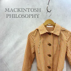 美品 MACKINTOSH PHILOSOPHY マッキントッシュ フィロソフィー MN706-241-80 レインコート アウター ギンガムチェック オレンジ 三陽商会 38 レディース
