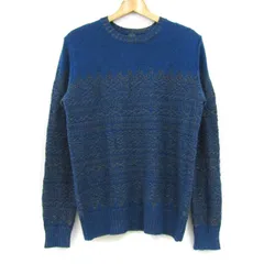 ヒアーズ セーター トップス クルーネック ニット メンズ Mサイズ 青×茶 HERE'S 【中古】のサムネイル