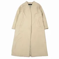 19aw JOURNAL STANDARD ジャーナル ノーカラーコート ジャケット ロング丈 Vネック Super140s サイズS ベージュ レディース 【中古】