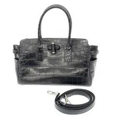 良好 Falchi New York ファルチニューヨーク  2WAYバッグ ブラック クロコダイル JRAタグ メンズ　240001119268