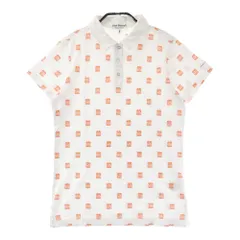 サイズ：2 JACK BUNNY ジャックバニー  半袖ポロシャツ ハンバーガー柄 ホワイト系 [240101393960]# ゴルフウェア レディース ストスト