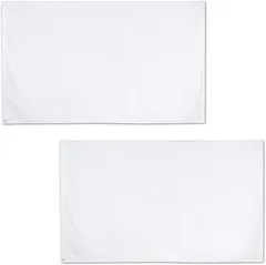 Bolso 学級旗 のぼり 2枚 白 赤 約90x150 無地 フラッグ 大旗 運動会 大きい(白2枚)