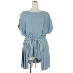 エムエムシックス メゾンマルジェラ MM6 Maison Margiela プリーツスカート ドッキングチュニック トップス 38 青 ブルー S52NC0221 S43455