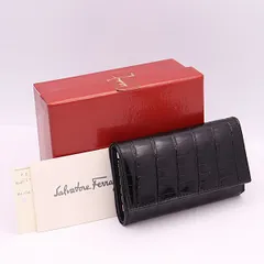 良品 箱付 サルバトーレフェラガモ キーケース 6連 黒 YSD