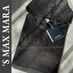 新品未使用 'S MAX MARA PALMIRA コットン ロゴ フーディ black