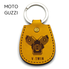 [NONINA] イタリアンレザー キーホルダー バイク用  FOR モトグッチ MOTOGUZZI V7sport Lemans ルマン  グリーゾ V85TT  ブレバ  マンデッロ V100 V35 V9 1100sport  1200SportV4