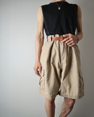 カーハート Carhartt ダック地 ワイド カーゴ ショーツ ハーフパンツ 短パン ベージュ W42 レザーパッチ