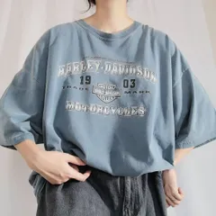ハーレーダビッドソン Harley-Davidson 半袖 プリントTシャツ 古着 メンズ 2XL フェード ブルー ビッグサイズ
