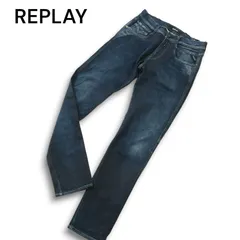 REPLAY リプレイ 通年 【ANBASS】 USED加工★ ストレッチ スキニー スリム デニム パンツ ジーンズ Sz.28 メンズ