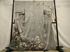 訪問着 流水草花文 たたき染め 金彩 正絹 逸品 - メルカリ