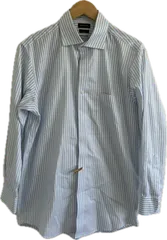 B049 NEW YORKERニューヨーカー　Yシャツ長袖トップス　ブルーストライプ　メンズ　41/84サイズ