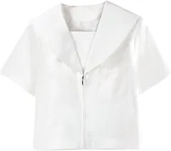STYLE eight 関西襟 ブラウス シャツ 制服 セーラー襟 白シャツ( ホワイト,  XL)