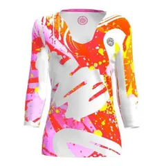 「海外サイズ」BIDI BADU(ビディバドゥ) 2024 SP レディース WILD ARTS ワイルドアーツ Vネック 長袖Tシャツ W1330003-WHMX(23y12mテニス)【メール便発送】(330519375)