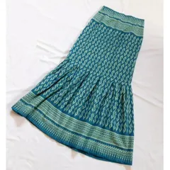 ⭕️訳あり　タイコットン　マーメイドスカート　グリーンブルー