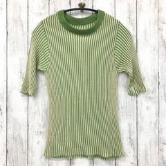 【 Aunt Marie's 】アントマリーズ ストライプバイカラーサマーニット グリーン フリーサイズ