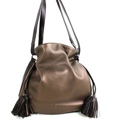 ロエベ ショルダーバッグ　ポシェット　レザー　斜め掛けショルダー ブロンズ　美品