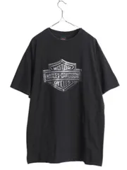 【お得なクーポン配布中!】 90s USA製 ハーレー ダビッドソン 両面 プリント Tシャツ メンズ L / 古着 オールド ロゴ イラスト オフィシャル ヘビーウェイト バイク 黒