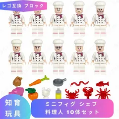 LEGO レゴ 互換 ブロック ミニフィグ シェフ 料理人 10体セット レゴ風 セット レゴ 互換品 ミニフィギュア おもちゃ 知育 職業 レゴブロック 小学生 誕生日プレゼント 室内 小学生 ギフト キッズ 男の子 女の子 シティ city クリスマス 孫