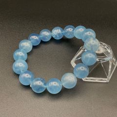 希少大玉！エンジェルフェア ブルー フローライト ビーズブレスレット 