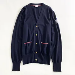42L7 イタリア製 MONCLER モンクレール MAGLIA TRICOT CARDIGAN M ネイビー カーディガン 羽織 Vネック ワッペンのサムネイル
