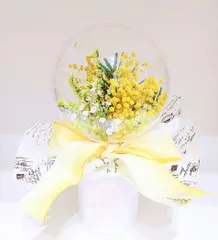 バルーンフラワー♡ドラフラワーミモザ♡フラワーバルーンアクリル♡卒業式プレゼント