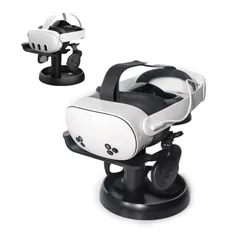 AMVR VR スタンド For Quest 3S/Quest 3/PICO 4/Vision pro/PS VR2 に対応 VR ヘッドセット アクセサリー 、Quest/Quest 2 に対応ヘッドセットおよびコントローラー用スタンド (黒)
