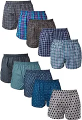 Y's factory トランクス ランダム セット メンズ 下着 パンツ 100% 綿 大きいサイズ プリント柄 チェック柄 開放感 蒸れない 通気性(10枚セット,  5L)