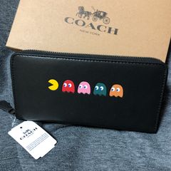 新品 コーチ ラウンドファスナー パックマンコラボ 【正規品】YKKファスナー アウトレット COACH 長財布 F55736 コーチファクトリー パックマン ゴースト コインケース 限定コラボ