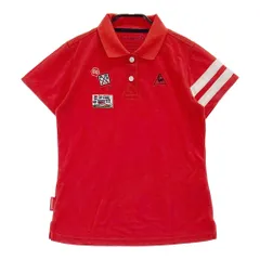 サイズ：M LE COQ GOLF ルコックゴルフ  半袖ポロシャツ  レッド系 [240101408141]# ゴルフウェア レディース ストスト