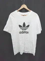 ◇ Θ φ adidas アディダス ロゴ 半袖 Tシャツ カットソー サイズL ホワイト レディース E  【1503040004858】