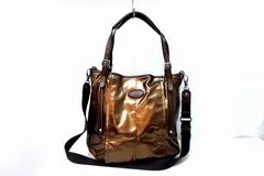 【220574】TOD'S トッズ  PVC　Gライン　ショルダーバッグ ゴールド/ブラウン系