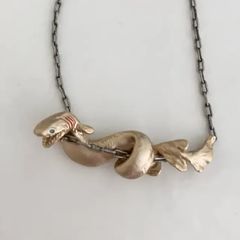 レネ・レイド 可愛い親子のお猿さんモチーフのネックレス マルチカラー