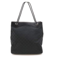 GUCCI グッチ GGキャンバス トートバッグ ショルダーバッグ 編み込みショルダー レザー ブラック 黒 シルバー金具 109141