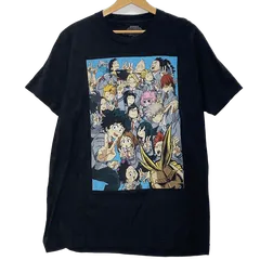 MY HERO ACADEMIA ヒロアカ アニメT キャラクター コミックT 僕のヒーローアカデミア Tシャツ 半袖 フロントプリント オーバーサイズ ビッグシルエット  Lサイズ メキシコ製 ブラック