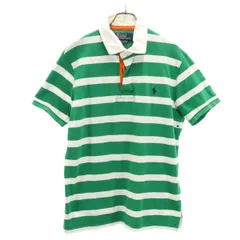 Polo by Ralph Lauren ポロバイラルフローレン ボーダー柄 半袖 カスタムフィット ポロシャツ L グリーン メンズ 古着