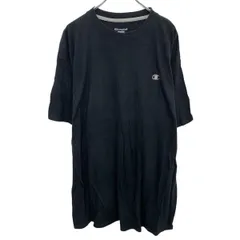 Champion ロゴTシャツ 2XL ブラック チャンピオン プルオーバー ビッグサイズ ワンポイント カットソー 古着卸 アメリカ仕入 a704-5602